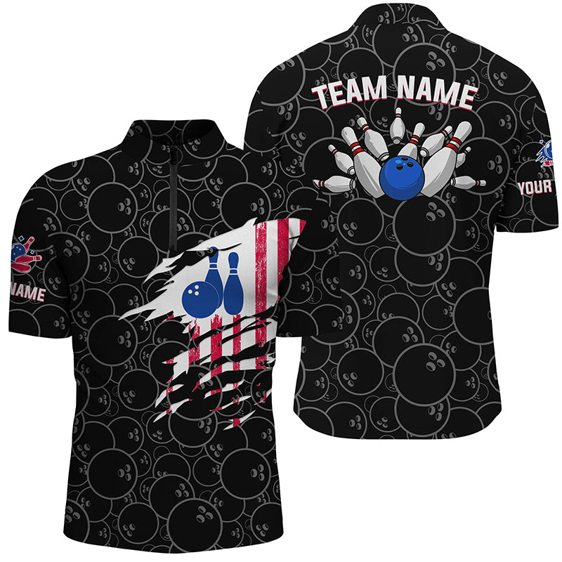 Custom bowling shirt for men – personalized team jersey front view