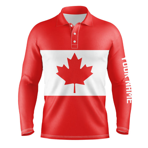 Mens golf polo shirts Canadian flag patriotic personalized Canada golf shirts for men, golf outfit men NQS5749