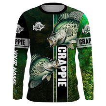 Load image into Gallery viewer, Crappie fishing green shirt Custom name Long Sleeve Fishing Shirts, fishing gifts for men, women, kid NQS4141