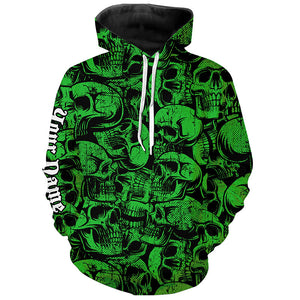 Green skull camo pattern Golf Hoodies custom cool golf hoodie best golf gifts NQS8959