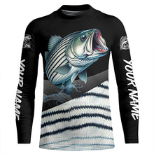 Load image into Gallery viewer, Personalized striped bass scales Fishing jerseys, striper Custom Long Sleeve Performance Fishing Shirt NQS4947