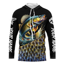 Load image into Gallery viewer, Personalized Walleye scales Fishing jerseys, Custom Long Sleeve Performance walleye Fishing Shirts NQS4949