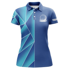 Load image into Gallery viewer, Blue triangle pattern Women golf polo shirts custom team ladies golf jerseys, golf tops for women NQS7852