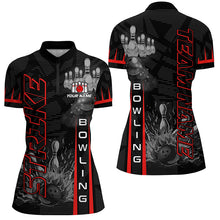 Load image into Gallery viewer, Custom Strike Bowling Shirts For Women, Personalized Bowling Team Jerseys | Red NQS8288