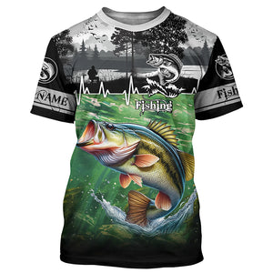 Largemouth bass Fishing UV protection Custom long sleeves fishing shirt for men, women, Kid NQS2650