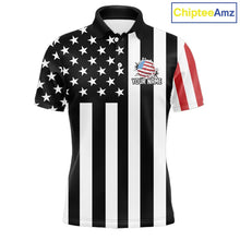 Load image into Gallery viewer, Men's golf polo shirts custom Red, white and black American flag mens golf tops, best golf gifts NQS11486