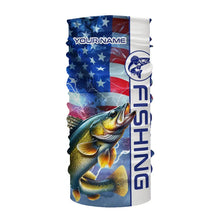 Load image into Gallery viewer, American Flag Walleye lightning Long Sleeve Fishing Shirts custom Patriotic Walleye fishing jerseys NQS9561