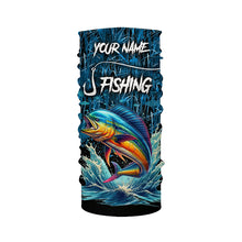 Load image into Gallery viewer, Mahi mahi Fishing blue camo Custom UV protection long sleeves fishing shirts NQS5771