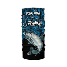 Load image into Gallery viewer, Chinook salmon Fishing blue camo Custom UV protection long sleeves fishing shirts NQS5772