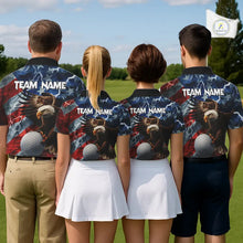 Load image into Gallery viewer, American Flag Eagle Lightning Thunder Golf Polo Shirts For Men Custom Patriotic Golf Team Jerseys NQS11503