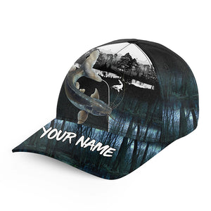 Flathead Catfish fishing blue camo Custom fishing hat Unisex Fishing Baseball Angler catfish hat cap NQS4973