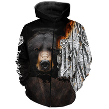 Load image into Gallery viewer, Black bear hunting dog winter camo Customize 3D All Over Printed Shirts Personalized hunting apparel NQS1689