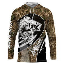 Load image into Gallery viewer, Largemouth Bass fishing tattoo camo Custom UV protection fishing long sleeve shirt NQS3237