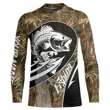 Load image into Gallery viewer, Largemouth Bass fishing tattoo camo Custom UV protection fishing long sleeve shirt NQS3237