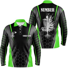 Load image into Gallery viewer, Mens disc golf polo shirt custom frisbee golf shirt, disc basket golf gifts for mens | Green NQS7497