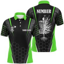 Load image into Gallery viewer, Mens disc golf polo shirt custom frisbee golf shirt, disc basket golf gifts for mens | Green NQS7497