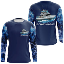 Load image into Gallery viewer, Blue ocean deep fishing charters Custom Fishing Boat name sun protection long sleeve Fishing Shirts NQS6169