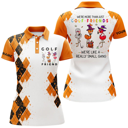 Halloween flamingo golf shirt custom we're more than just golf friends we're like a really small gang NQS6171