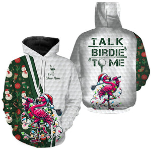 Funny Golf Hoodies custom pink flamingo green Christmas golf shirts talk birdie to me NQS8991