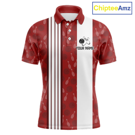 Customized Retro Bowling Team Shirts For Men That's some bowshit Funny Bowling Pattern Jerseys| Red NQS11509