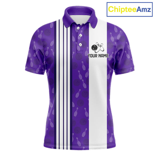 Custom Retro Bowling Team Shirts For Men That's some bowshit Funny Bowling Pattern Jerseys | Purple NQS11510