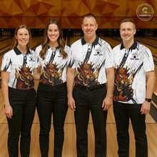 Load image into Gallery viewer, Black and White Tiger Bowling polo, 1/4 zip Shirts for Women Custom Tiger Bowling Team jerseys NQS11298