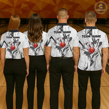 Load image into Gallery viewer, Black and White Tiger Bowling polo, 1/4 zip Shirts for Women Custom Tiger Bowling Team jerseys NQS11298