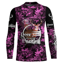 Load image into Gallery viewer, Deer hunting pink camo Custom Name  3D Full Printing hunting shirts, hunting apparel for deer hunter NQS1858