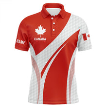 Load image into Gallery viewer, Mens golf polo shirts Canadian flag custom red and white golf ball skin patriot mens golf wears NQS5798