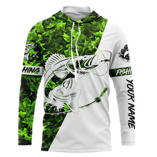 Load image into Gallery viewer, Walleye Green Camo customize name long sleeves fishing shirt, personalized gift for Fishing lovers - NQS623