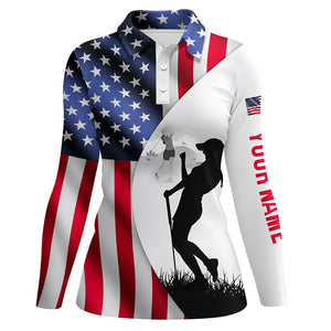 Womens golf polo shirts American flag patriotic personalized US flag golf shirts ladies golf top NQS6191