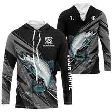 Load image into Gallery viewer, Personalized Black camo Chinook Salmon Fishing Jerseys, Salmon Long Sleeve Fishing Tournament Shirts NQS8771