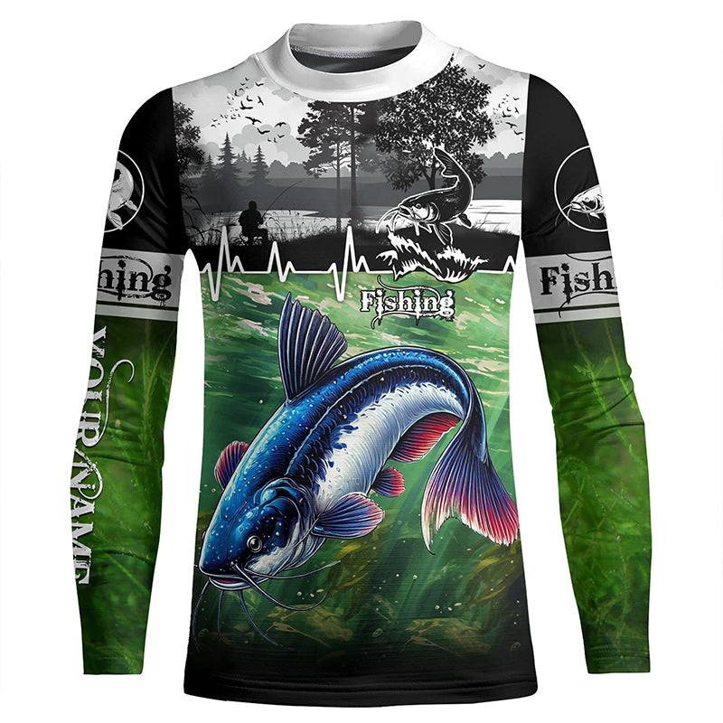 Catfish Fishing UV protection Custom name long sleeves fishing shirt NQS2696