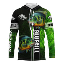 Load image into Gallery viewer, Bluegill fishing green camo shirt Custom Long Sleeve Fishing Shirts, fishing gifts for men, women, kid NQS5807