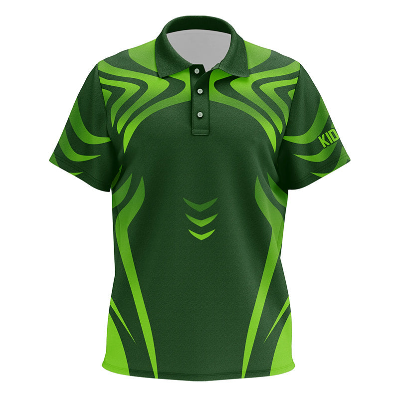 Green gradient Kid golf polos shirts custom golf clothes for Kid, personalized golf gifts for children NQS8338