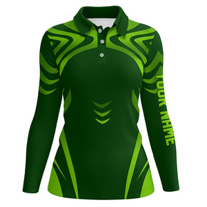 Green gradient Womens golf polo shirts custom golf clothes for ladies, personalized women golf gifts NQS8338