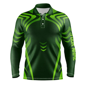 Green gradient Mens golf polo shirts custom golf clothes for men, personalized golf gifts for men NQS8338