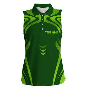 Green gradient Women sleeveless polo shirt custom golf clothes for ladies, personalized golf gifts NQS8338