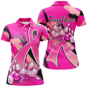 Pink ribbons Breast Cancer Women bowling shirts Custom Bowling Team breast cancer bowling jersey NQS8545