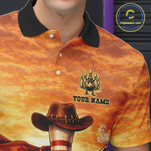 Load image into Gallery viewer, Custom Funny Desert Bowling Cowboy gun bowling team shirts For Men, Bowling Polo, 1/4 zip jerseys NQS11536