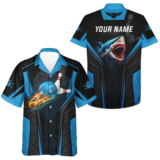 Custom Hawaiian bowling shirt for bowling – personalized team jersey front view