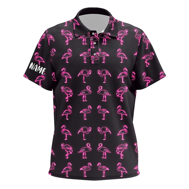 Pink neon flamingos pattern Kid golf polo shirts custom team flamingo golf polo shirts, golfer gifts NQS7912