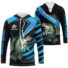 Load image into Gallery viewer, Black and Blue Crappie fishing custom fishing team jerseys, sport fishing shirts NQS7917