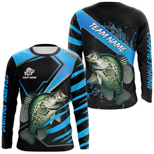 Load image into Gallery viewer, Black and Blue Crappie fishing custom fishing team jerseys, sport fishing shirts NQS7917