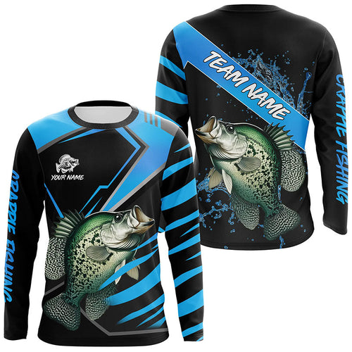 Black and Blue Crappie fishing custom fishing team jerseys, sport fishing shirts NQS7917