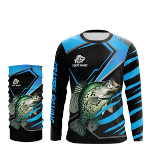 Black and Blue Crappie fishing custom fishing team jerseys, sport fishing shirts NQS7917