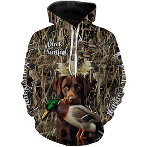 Duck Hunting dog Labrador Retriever Camo Waterfowl Custom Name 3D hunting shirts NQS745