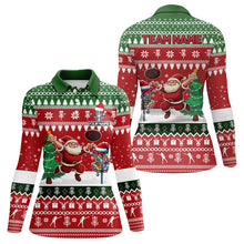 Load image into Gallery viewer, Funny ugly Christmas Santa Women Disc golf polo shirt Custom Team Name Disc Golf Jersey Xmas Outfit NQS9028