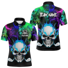 Load image into Gallery viewer, Colorful smoke Skull Golf Polo shirts for Men Custom Team Golf Jerseys, unique golf gifts NQS9610