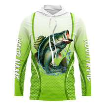 Load image into Gallery viewer, Largemouth bass Fishing green camo Bass jersey custom name long sleeves shirts fishing apparel NQS5055